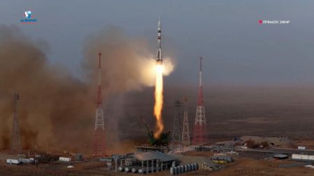 See Russian Rocket Take Blast Astronaut To ISS On Thanksgiving Day